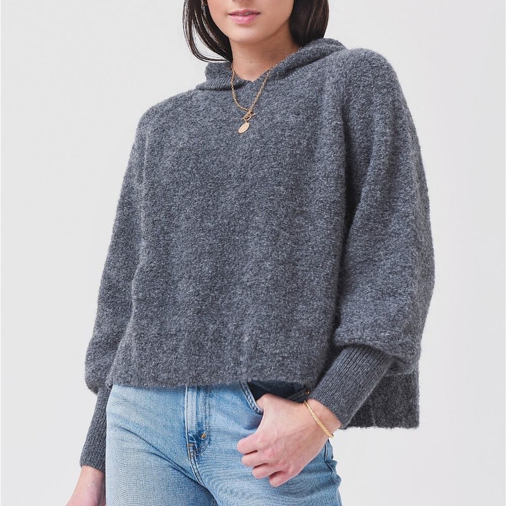 Eleven Six Jenn Hoodie Sweater Graphite Grey Baby Alpaca Blend M/L NWT $348